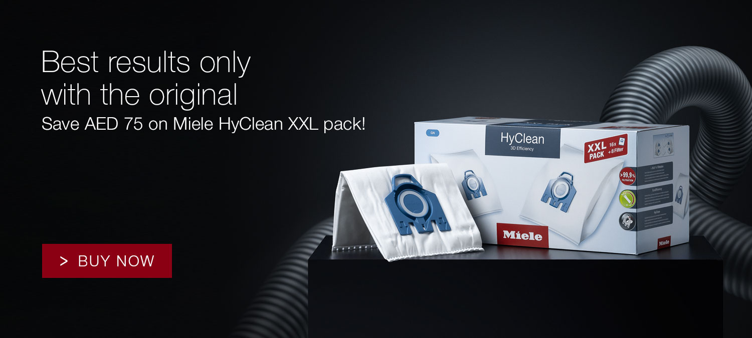 Save AED 75 on Miele HyClean XXL pack		