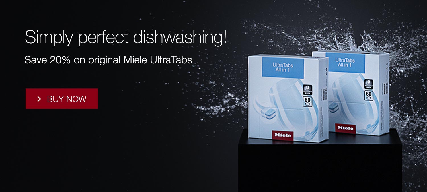 Simply perfect dishwashing! Save 20% on original Miele UltraTabs